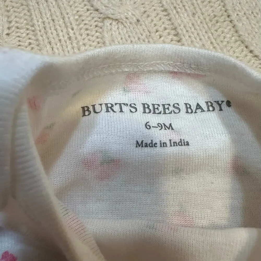 Bundle of Burt's Bees Baby Onesies sz 6-9m Organic Cotton Onesies